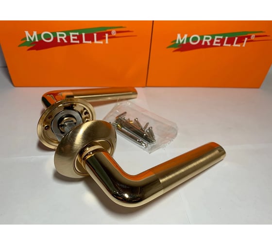 Дверная ручка MORELLI "Колонна" MH-03 SG/GP, цвет - матовое золото/ золото 9008248