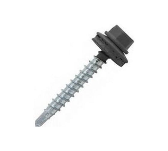 Кровельный саморез Rizzel 4,8x70 RAL 7024, сверло №1, 100 шт. 00000336291 1