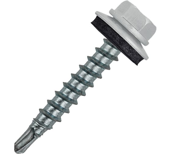Кровельный саморез Rizzel 4,8x70 RAL 9006, сверло №1, 100 шт. 00000348523 1