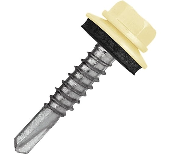 Кровельный саморез Rizzel 5,5x19 RAL 1014, сверло №3, 4000 шт. 00000326494