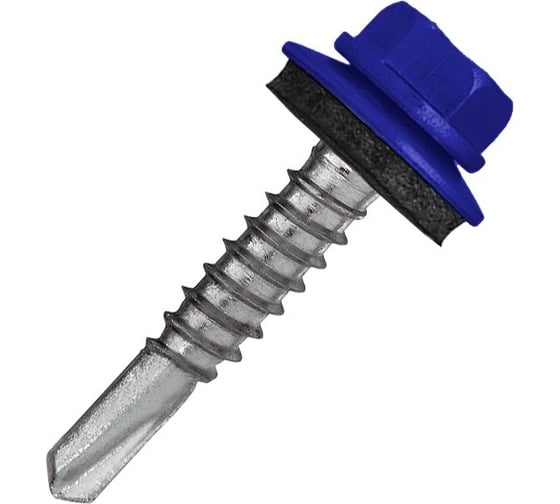 Кровельный саморез Rizzel 5,5x19 RAL 5002, сверло №3, 4000 шт. 00000326496