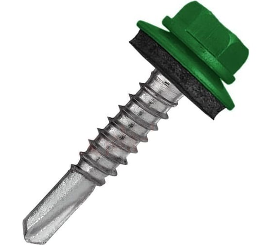 Кровельный саморез Rizzel 5,5x19 RAL 6002, сверло №3, 4000 шт. 00000326683 1