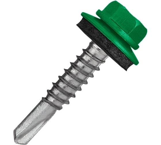 Кровельный саморез Rizzel 5,5x19 RAL 6029, сверло №3, 4000 шт. 00000328575 1