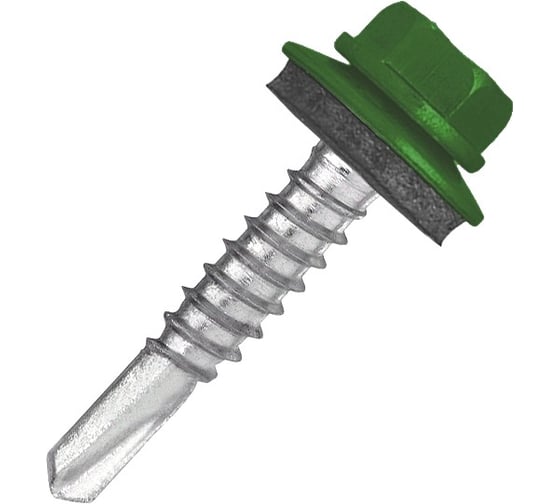 Кровельный саморез Rizzel 5,5x25 RAL 6018, сверло №3, 250 шт. 00000433095 1