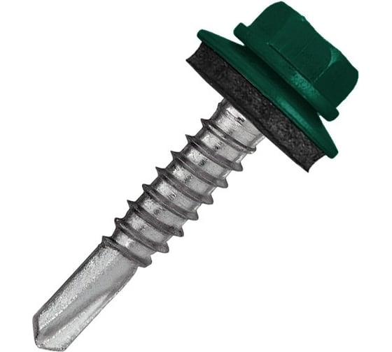 Кровельный саморез Rizzel 5,5x25 RAL 6005, сверло №3, 3250 шт. 00000330232