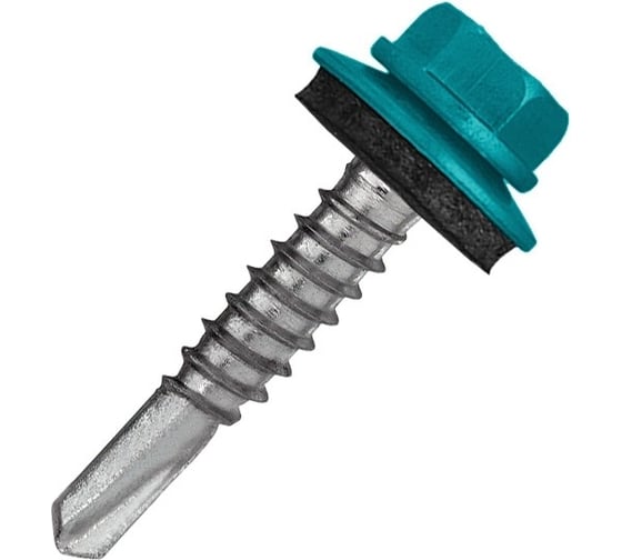 Кровельный саморез Rizzel 5,5x19 RAL 5021, сверло №3, 250 шт. 00000319529 1