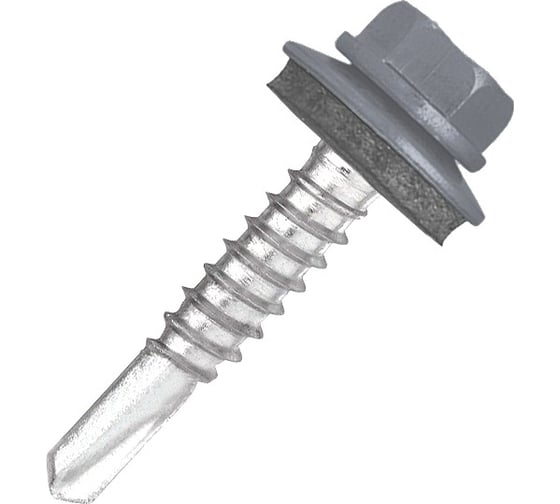 Кровельный саморез Rizzel 5,5x19 RAL 7035, сверло №3, 250 шт. 00000341855 1