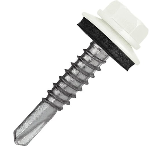 Кровельный саморез Rizzel 5,5x19 RAL 9016, сверло №3, 4000 шт. 00000345249 1