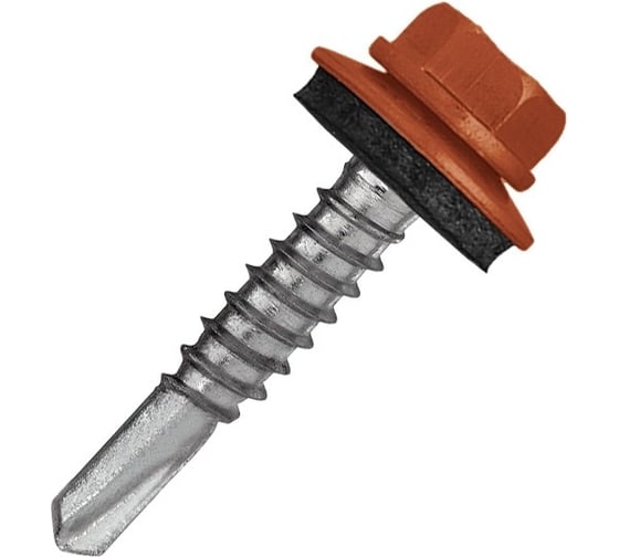 Кровельный саморез Rizzel 5,5x25 RAL 8004, сверло №3, 3250 шт. 00000332104 1