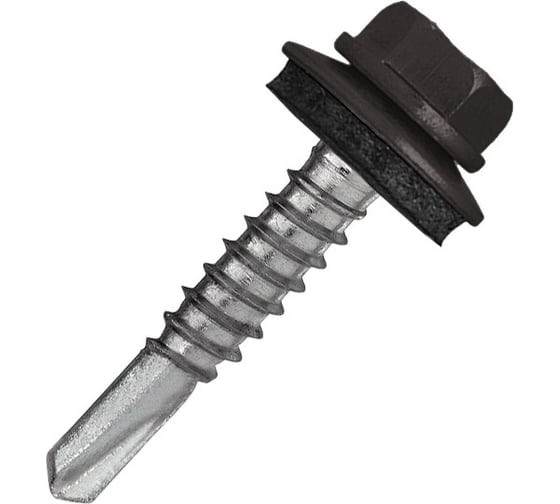 Кровельный саморез Rizzel 5,5x19 RAL 8019, сверло №3, 4000 шт. 00000329231