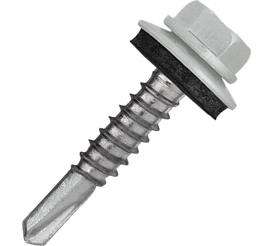 Кровельный саморез Rizzel 5,5x19 RAL 9006, сверло №3, 4000 шт. 00000330360 1