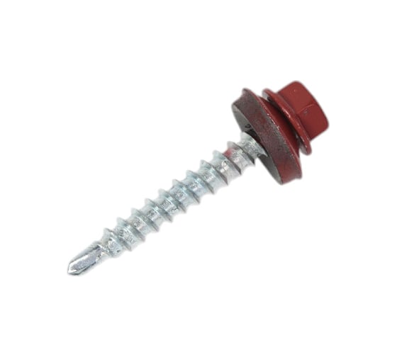 Кровельный саморез Rizzel 4,8x35 RAL 3011 сверло №1, 250 шт 00000317034 1