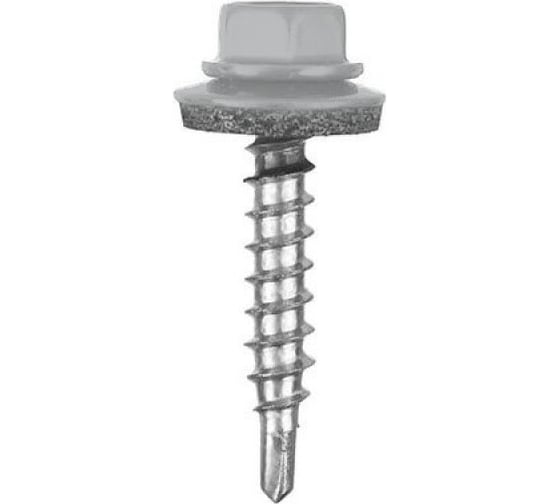 Кровельный саморез Rizzel 4,8x35 RAL 7047 сверло №1, 3000 шт 00-00446069 1