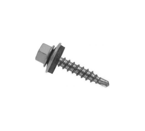 Кровельный саморез Rizzel 4,8x35 RAL 9006 сверло №1, 250 шт 00000325526 1
