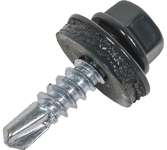 Кровельный саморез Rizzel 4,8x35 RAL 7016 сверло №1, 3000 шт 00000345516