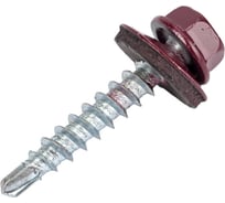 Кровельный саморез Rizzel 4,8x50 RAL 3005 сверло №1, 2000 шт 00000313507