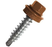 Кровельный саморез Rizzel 4,8x50 RAL 8004 сверло №1, 150 шт 00000336136