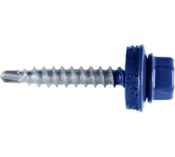 Кровельный саморез Rizzel 4,8x50 RAL 5010 сверло №1, 2000 шт 00000331904
