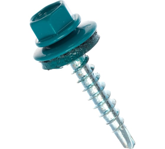 Кровельный саморез Rizzel 4,8x50 RAL 5021 сверло №1, 2000 шт 00000313510