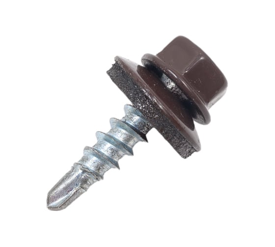 Кровельный саморез Rizzel 4,8x50 RAL 8019 сверло №1, 2000 шт 00000329233 1