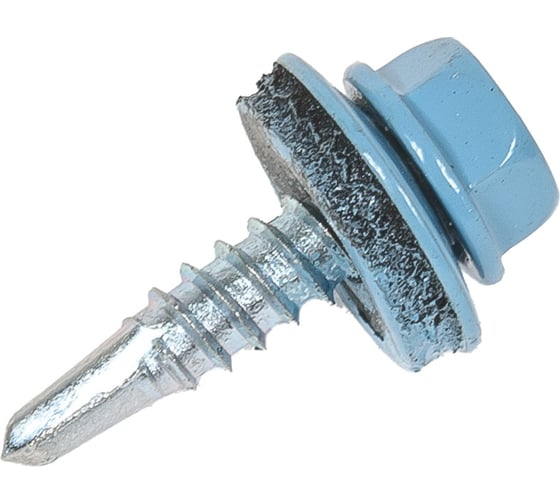 Кровельный саморез Rizzel 4,8x70 RAL 5024 сверло №1, 100 шт 00000327508 1