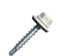 Кровельный саморез Rizzel 4,8x50 RAL 9003 сверло №1, 2000 шт 00000319829