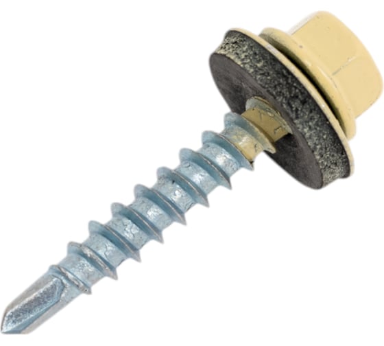 Кровельный саморез Rizzel 4,8x70 RAL 1014 сверло №1, 100 шт 00000326928 1