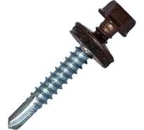 Кровельный саморез Rizzel 4,8x50 RAL 8017 сверло №1, 2000 шт 00000313504