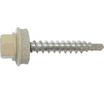 Кровельный саморез Rizzel 4,8x70 RAL 1015 сверло №1, 100 шт 00000336107