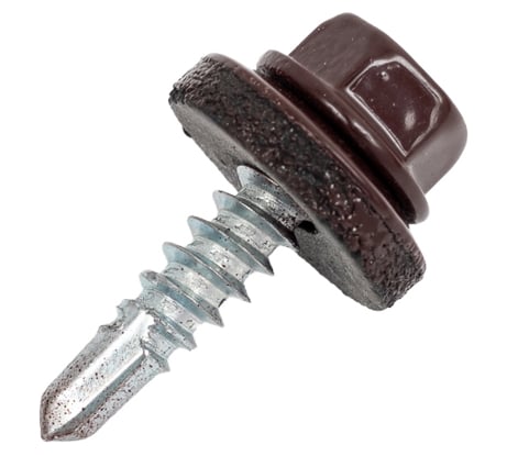 Саморезы кровельные RAL оцинкованный внешний шестигранник 4,8x19 RAL 8017 со сверлом 100 шт 9990152016