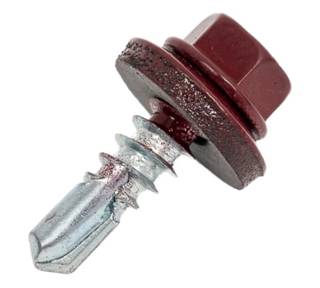 Саморезы кровельные RAL оцинкованный внешний шестигранник 5,5x19 RAL 3005 со сверлом 100 шт 9990152008