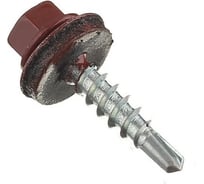 Кровельный саморез Rizzel 4,8x19 RAL 3009 сверло №2, 400 шт 00000351348
