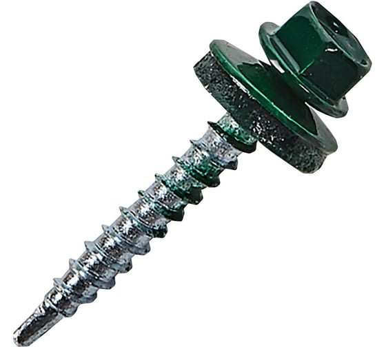 Кровельный саморез Rizzel 4,8x19 RAL 6005 сверло №2, 5000 шт 00000334600