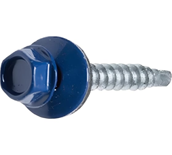 Кровельный саморез Rizzel 4,8x19 RAL 5021 сверло №2, 5000 шт 00000335974