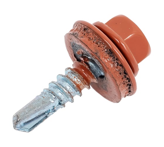 Кровельный саморез Rizzel 4,8x19 RAL 8004 сверло №2, 400 шт 00000351314