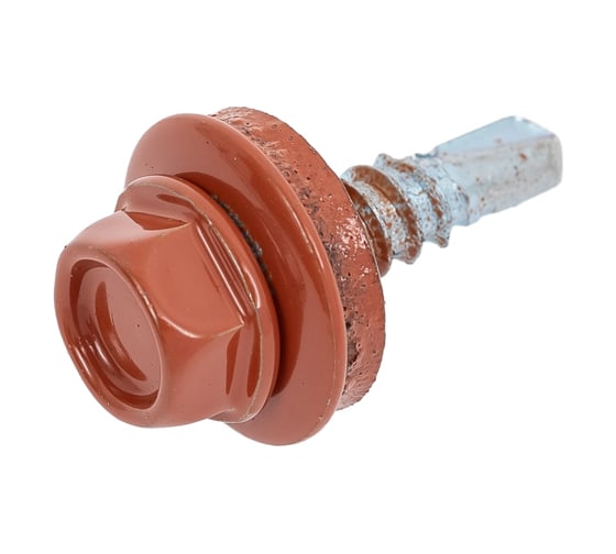 Кровельный саморез Rizzel 4,8x19 RAL 8004 сверло №2, 400 шт 00000351314