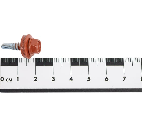 Кровельный саморез Rizzel 4,8x19 RAL 8004 сверло №2, 400 шт 00000351314