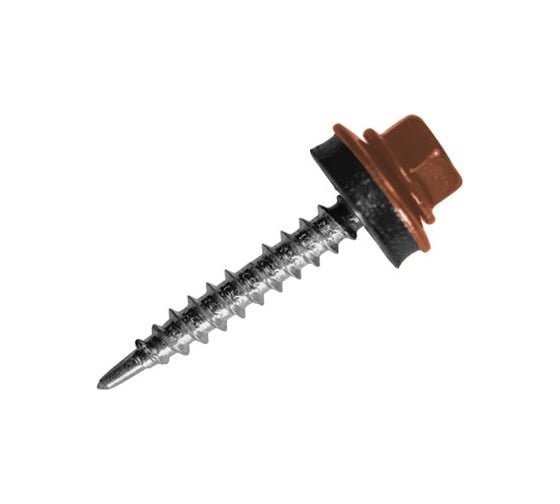 Кровельный саморез Rizzel 4,8x19 RAL 8004 сверло №2, 5000 шт 00000335966 1
