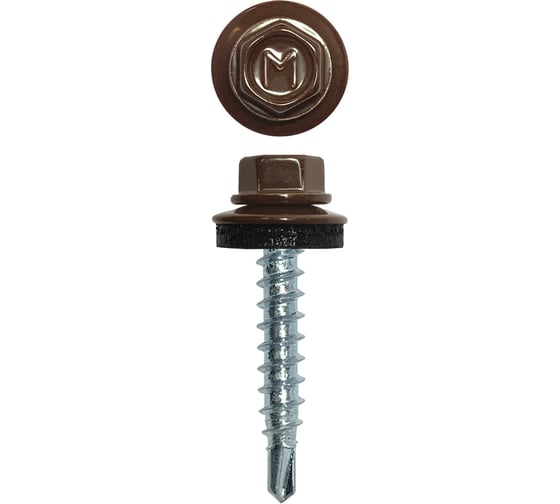 Кровельный саморез Rizzel 4,8x19 RAL 8017 сверло №2, 5000 шт 00000317911 1