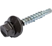 Кровельный саморез Rizzel 4,8x19 RAL 8019 сверло №2, 5000 шт 00000436132