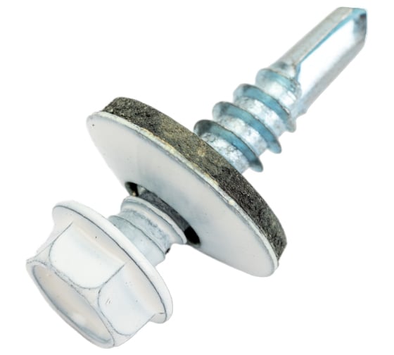 Кровельный саморез Rizzel 4,8x19 RAL 9003 сверло №2, 400 шт 00000334595 1