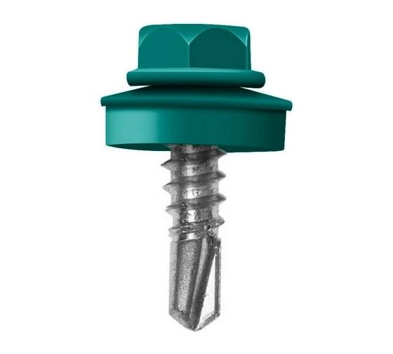 Кровельный саморез Rizzel 4,8x29 RAL 6027 сверло №1, 250 шт 00000345543