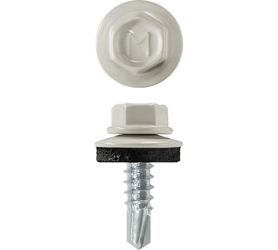 Кровельный саморез Rizzel 4,8x29 RAL 9002 сверло №1, 3500 шт 00000331651