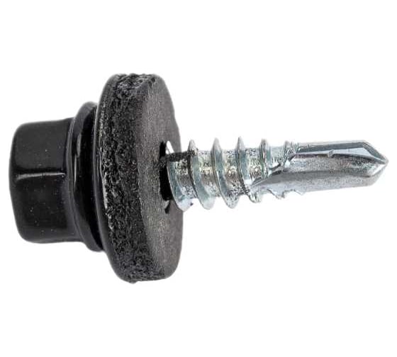 Кровельный саморез Rizzel 4,8x19 RAL 9005 сверло №2, 5000 шт 00000335969 1