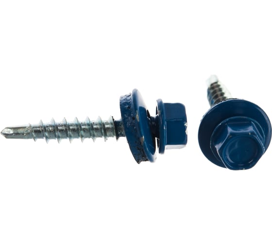 Кровельный саморез Rizzel 4,8x29 RAL 5005 сверло №1, 3500 шт 00000313490 1