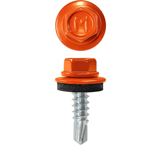 Кровельный саморез Rizzel 4,8x35 RAL 2004 сверло №1, 3000 шт 00000327617 1