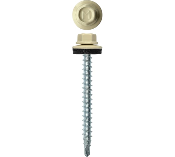 Кровельный саморез Rizzel 4,8x35 RAL 1015 сверло №1, 3000 шт 00000328596