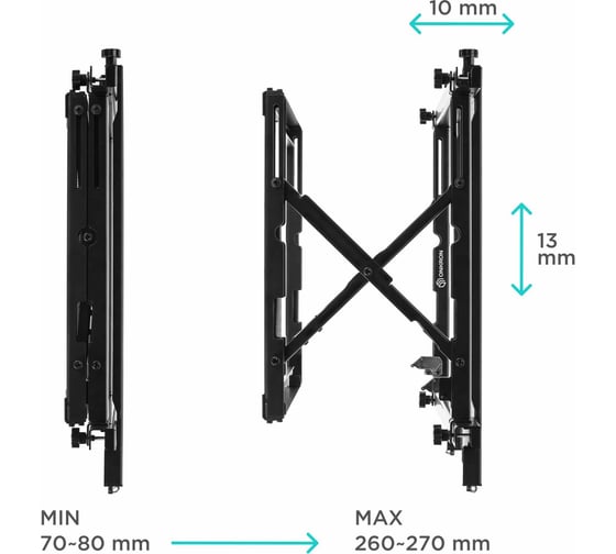 Настенное крепление для видеостен ONKRON 40”-70" PRO7M, чёрный PRO7M-B
