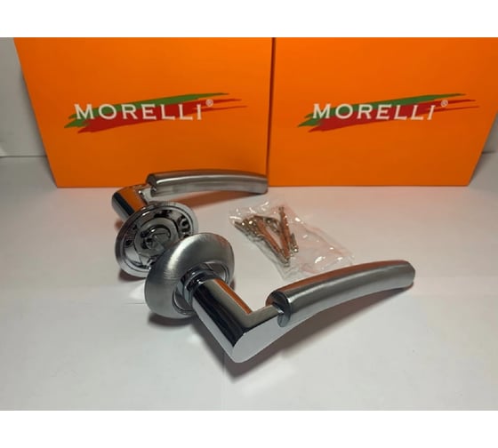 Дверная ручка MORELLI "Hall" MH-19 SC/CP, цвет - матовый хром/ хром 9009259