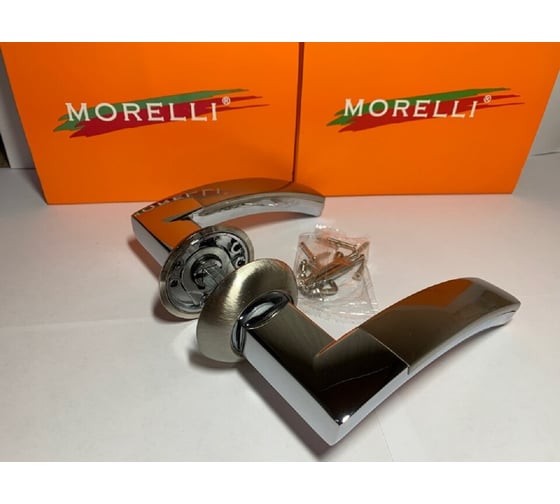 Дверная ручка MORELLI "Древо Жизни" MH-12 SN/CP, цвет - белый никель/ хром 9008567